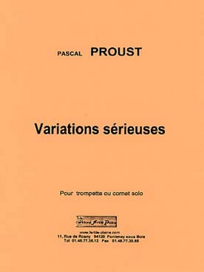 Variations Serieuses (PROUST PASCAL)
