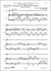 Variations Sur Un Thème Denormade V. Bellini - J. B. Arban - Cornet Et Piano