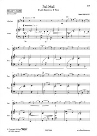 Pall Mall - P. Proust - Saxophone Alto Et Piano (PROUST PASCAL)