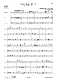 Chanson Du Barde - D. 147 - F. Schubert - Trio De Trombones (SCHUBERT FRANZ)