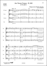 Ave Verum Corpus K.618 - W. A. Mozart - Quatuor De Cuivres (MOZART WOLFGANG AMADEUS)
