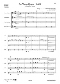 Ave Verum Corpus K.618 - W. A. Mozart - Quatuor De Saxophones (MOZART WOLFGANG AMADEUS)