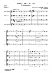 Calme Du Soir - W. A. Mozart - Quatuor De Saxophones (MOZART WOLFGANG AMADEUS)