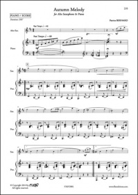 Autumn Melody - P. Bernard - Saxophone Alto Et Piano (BERNARD PATRICE)