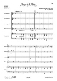 Canon En Ré Majeur - J. Pachelbel - Quatuor De Saxophones Et Piano (PACHELBEL JOHANN)