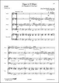 Gigue En Ré Majeur - J. Pachelbel - Quatuor A Cordes Et Piano (PACHELBEL JOHANN)