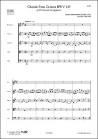 Chorale De La Cantate Bvw 147 - J. S. Bach - Clarinette Et Quatuor A Cordes (BACH JOHANN SEBASTIAN)