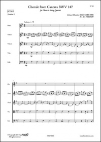 Chorale De La Cantate Bvw 147 - J. S. Bach - Hautbois Et Quatuor A Cordes (BACH JOHANN SEBASTIAN)