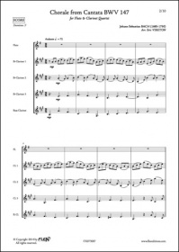 Chorale De La Cantate Bvw 147 - J. S. Bach - Flûte Et Quatuor De Clarinettes (BACH JOHANN SEBASTIAN)