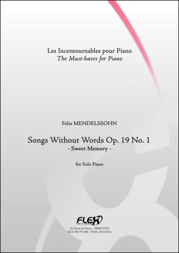 Romances Sans Paroles Op. 19 No. 1 - Doux Souvenir (MENDELSSOHN-BARTHOLDY FELIX)