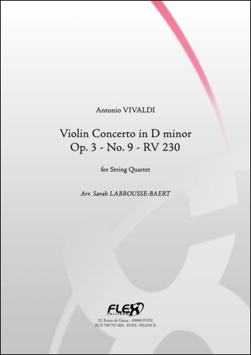 Concerto Pour Violon En Ré Mineur Op. 3 No. 9 Rv 230 (VIVALDI ANTONIO)
