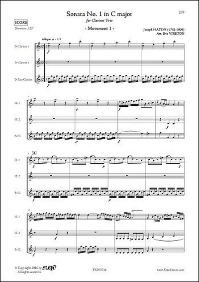 Sonate #1 En Do Majeur (HAYDN FRANZ JOSEF)