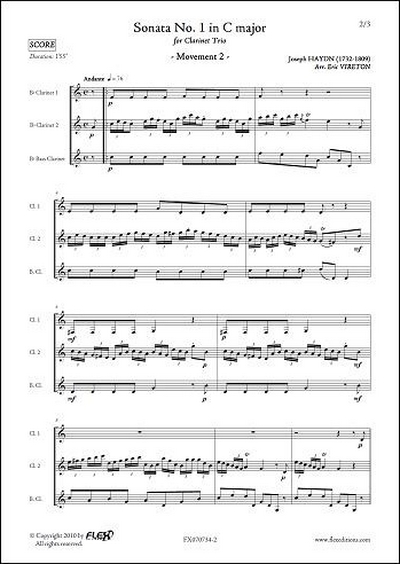 Sonate #1 En Do Majeur - Mvt 2 (HAYDN FRANZ JOSEF)