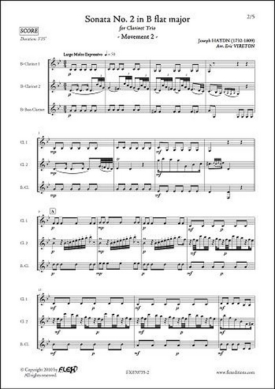 Sonate #2 En Sib Majeur - Mvt 2 (HAYDN FRANZ JOSEF)