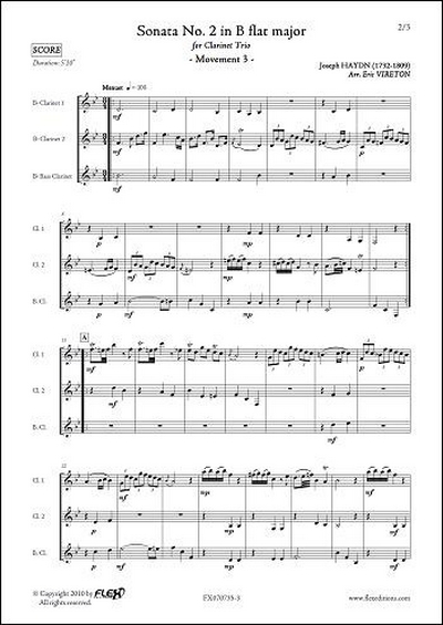 Sonate #2 En Sib Majeur - Mvt 3 (HAYDN FRANZ JOSEF)