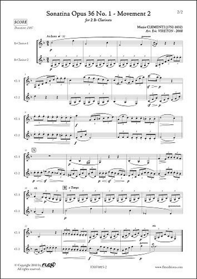 Sonatine Op. 36 #1 - Mouvement 2