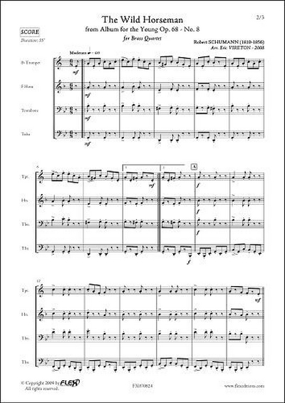 Le Cavalier Farouche - Issu De L'Album Pour La Jeunesse Op. 68 #8 (SCHUMANN ROBERT)
