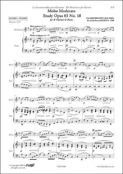 Molto Moderato Op. 63 #18 (BAERMANN CARL)