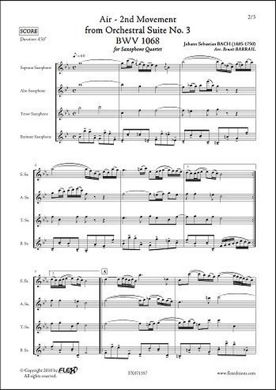 Air - 2ème Mouvement De La Suite Orchestrale #3 Bwv 1068 (BACH JOHANN SEBASTIAN)