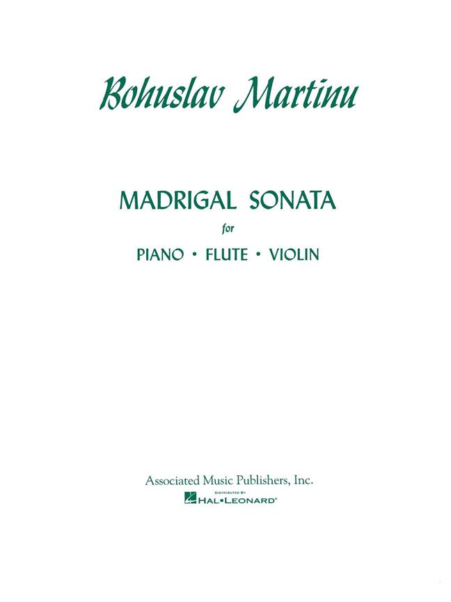 Martinu Madrigal Sonata For Piano Flûte Violin