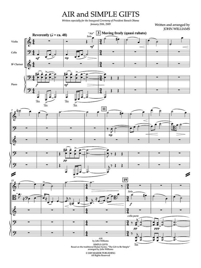 Air and Simple Gifts (WILLIAMS JOHN)
