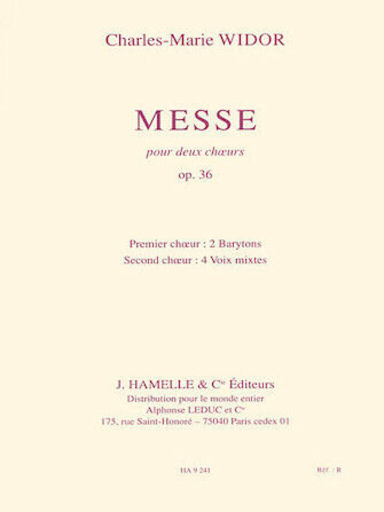 Messe Op. 36 (2 Choeurs/2 Orgues) (WIDOR CHARLES-MARIE)