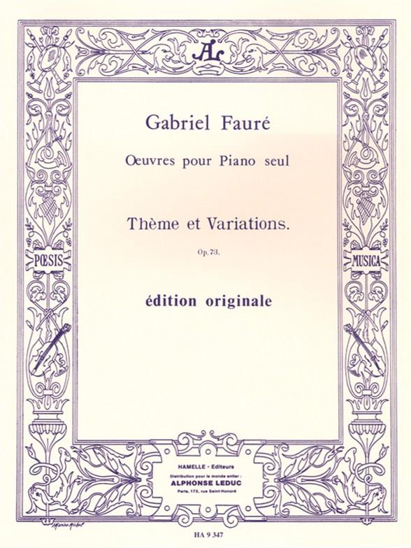 Theme Et Variations Op. 73 (FAURE GABRIEL)