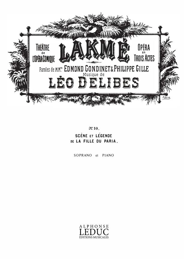 Lakme N010 Legende Soprano Et Piano (DELIBES LEO)