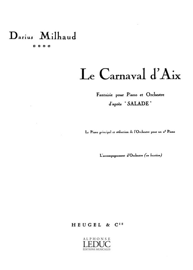 Carnaval D'Aix (Pno/Orchestre) (MILHAUD DARIUS)