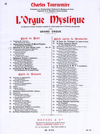 Orgue Mystique N003 Cycle De Noel-Nativitas De N.Jesu Christi-Orgue (TOURNEMIRE CHARLES)
