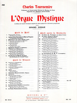 Orgue Mystique N048 Cycle Apres Pentecote-Festum Omn.Sanctorum-Orgue (TOURNEMIRE CHARLES)