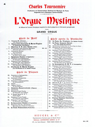 Orgue Mystique N004 Cycle De Noel-De D.Infra Octavam Nativitatis-Orgue (TOURNEMIRE CHARLES)