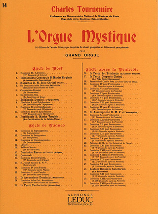 Orgue Mystique N014 Cycle De Paques-Dominica In Quinquagesima-Orgue (TOURNEMIRE CHARLES)