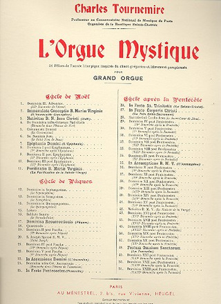 Orgue Mystique N022 Cycle De Paques-Dominica 5 Post Pascha-Orgue (TOURNEMIRE CHARLES)