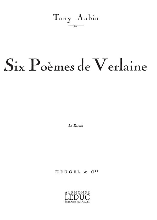 6 Poemes De Verlaine (AUBIN TONY)