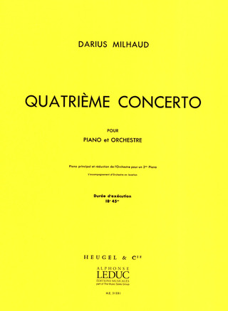 Concerto N04 (Pno Et Orchestre) (MILHAUD DARIUS)