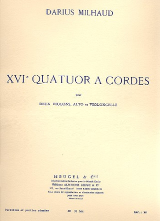 Quatuor A Cordes N016 (MILHAUD DARIUS)