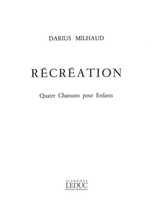 Recreation (MILHAUD DARIUS)