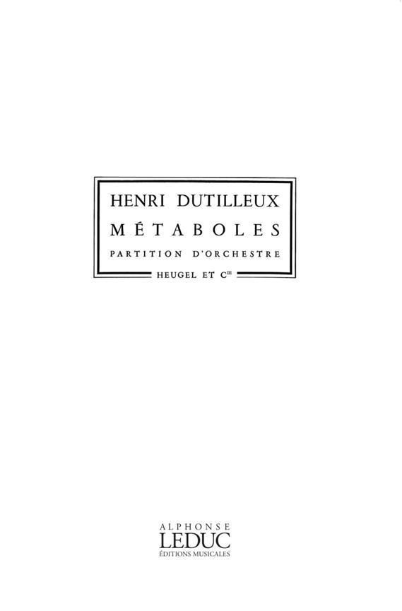 Metaboles (DUTILLEUX HENRI)