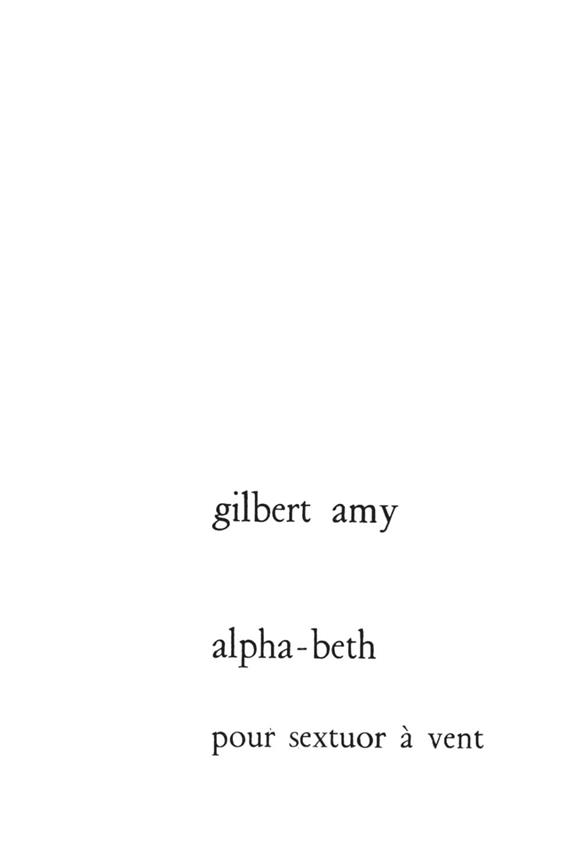 Alpha Beth (Sextuor) (AMY GILBERT)