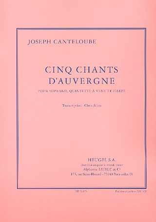 5 Chants D'Auvergne (CANTELOUBE JOSEPH / ALLEN)