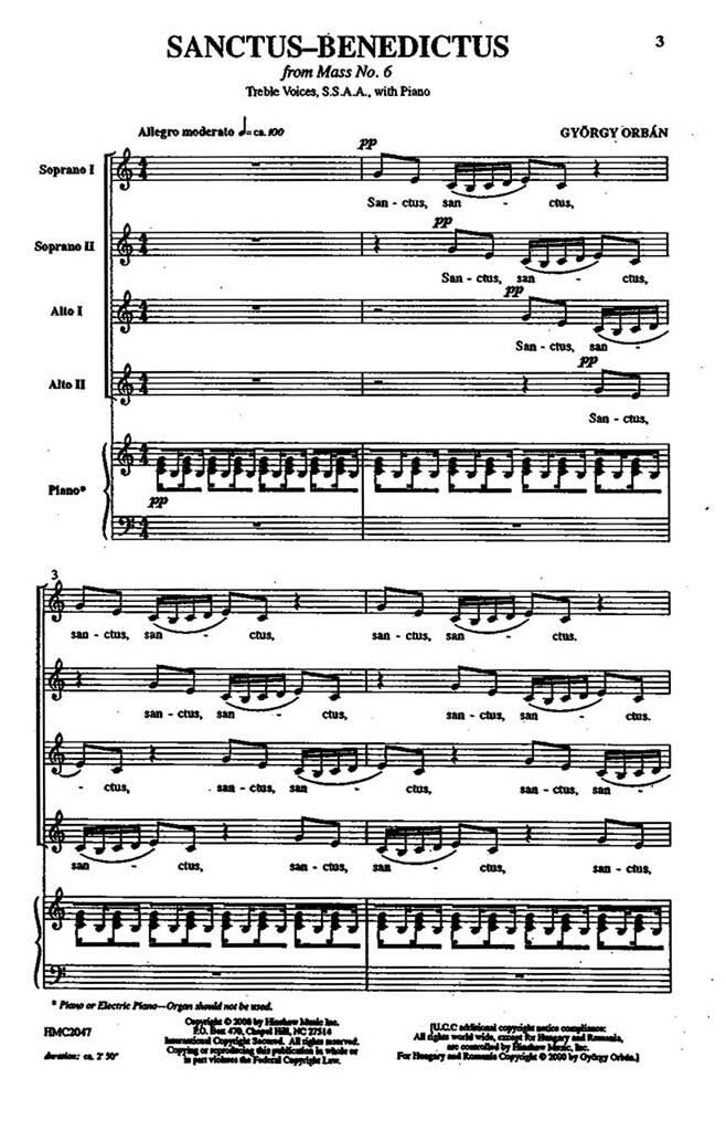 Sanctus-Benedictus (From Mass #6)