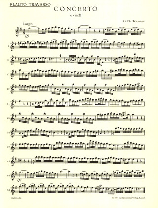 Konzert Für Altblockflöte, Flöte, Streicher Und Basso Continuo (TELEMANN GEORG PHILIPP)