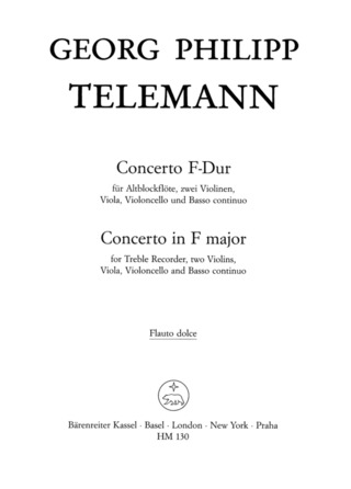 Konzert Für Altblockflöte, Streicher Und Basso Continuo
