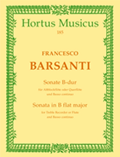 Sonate Für Altblockflöte (Flöte) Und Basso Continuo