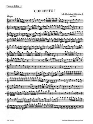 6 Konzerte Für 4 Altblockflöten Und Basso Continuo. Heft 1