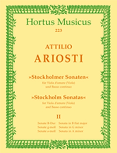 6 Sonaten 'stockholmer Sonaten' Für Viola D'Amore (Viola) Und Basso Continuo. Heft 2