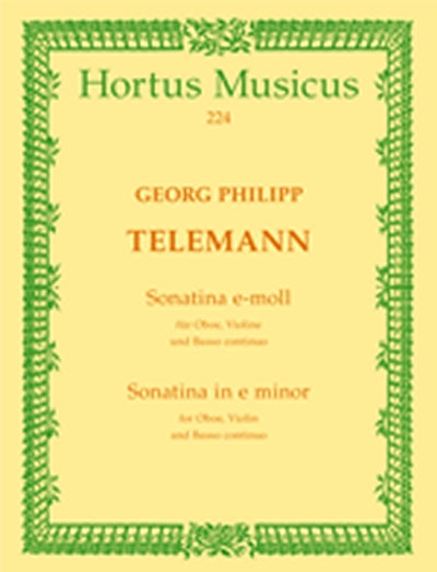Sonatina Für Oboe, Violine (Diskantgambe) Und Basso Continuo (TELEMANN GEORG PHILIPP)