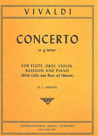Concerto Gmin Rv 107 Fl Ob Vla Bsn Pf (VIVALDI ANTONIO)