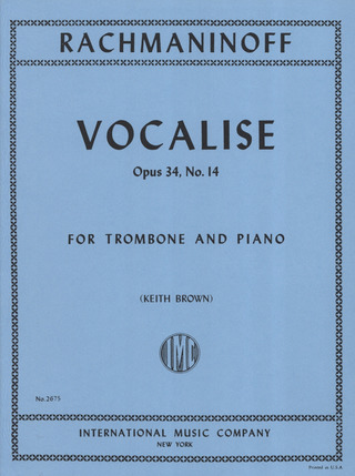 Vocalise Op. 34 14 Trom Pft (RACHMANINOV SERGEI)